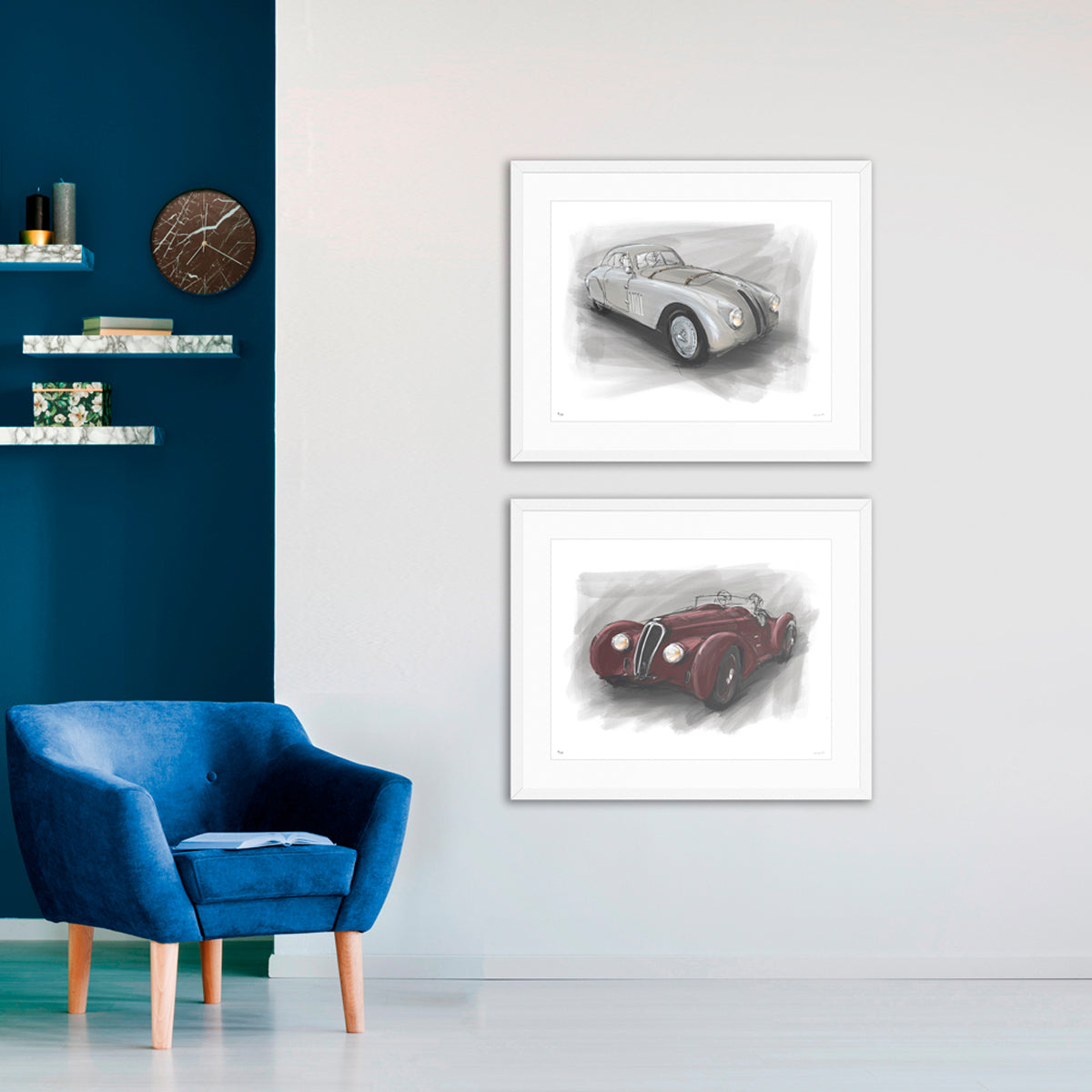 KIT: Belle Epoque BMW y Alfa Romeo - (73 x 88 cm c/u)