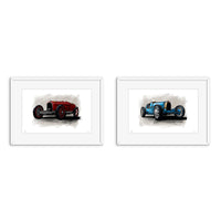 KIT: Belle Epoque Bugatti y Alfa Romeo - (51 x 71 cm c/u)