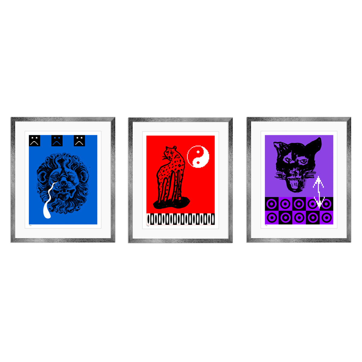 KIT: Trilogía de Felinos - (88 x 73 cm c/u)
